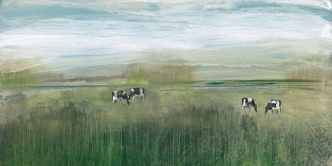 Grazing In Shandelee White Modern Wood Framed Art Print with Double Matting by Jill, Susan