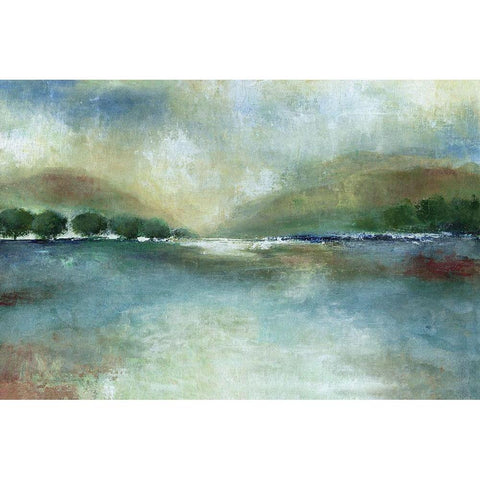 Mountain Pass Black Modern Wood Framed Art Print with Double Matting by Tava Studios
