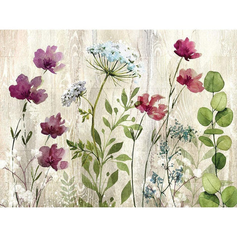 Meadow Flowers I Black Modern Wood Framed Art Print by Knutsen, Conrad