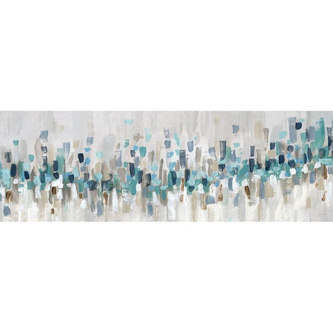 Blue Staccato Black Modern Wood Framed Art Print by Craven, Katrina