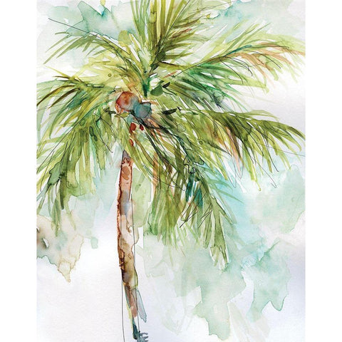 Palm Breezes I Black Modern Wood Framed Art Print with Double Matting by Robinson, Carol