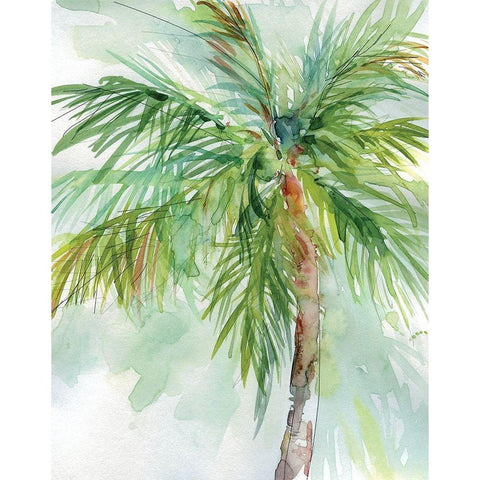 Palm Breezes II White Modern Wood Framed Art Print by Robinson, Carol