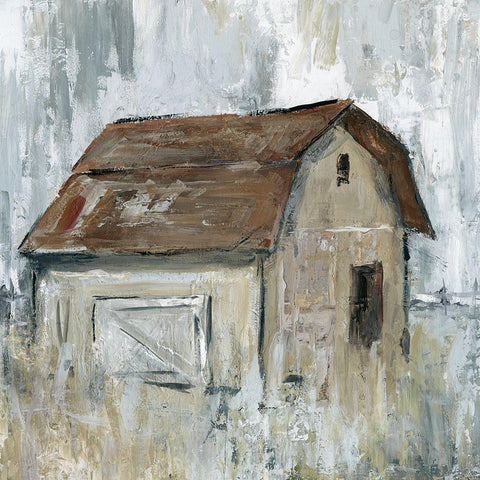 Barn At Dusk White Modern Wood Framed Art Print by Robinson, Carol