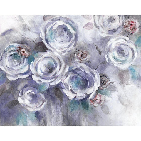 Iced Flowers White Modern Wood Framed Art Print by Robinson, Carol