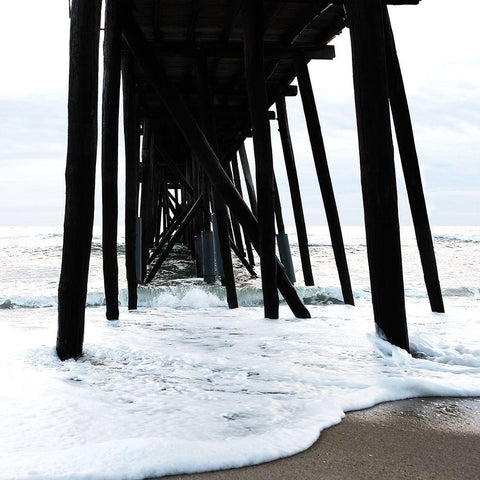 Belmar Pier Gold Ornate Wood Framed Art Print with Double Matting by Carpentieri, Natalie