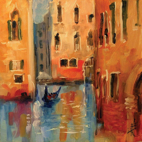 Venice II White Modern Wood Framed Art Print with Double Matting by Farrall Doyle, Anne