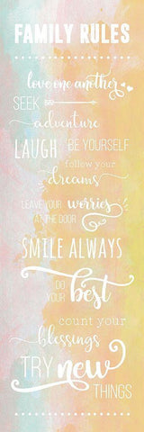 Family Rules White Modern Wood Framed Art Print with Double Matting by CAD DESIGNS