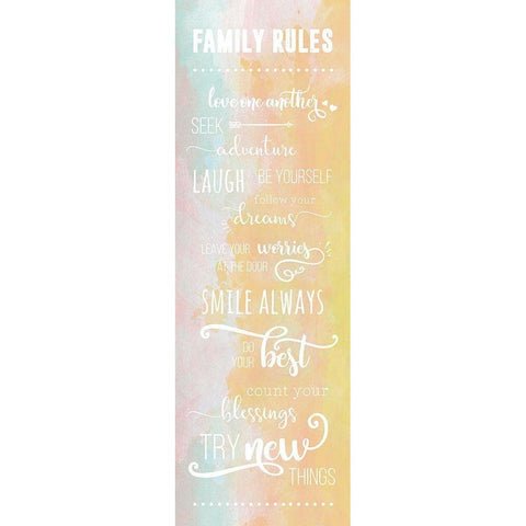 Family Rules Black Modern Wood Framed Art Print by CAD DESIGNS
