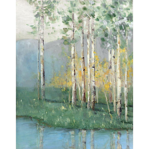 Birch White Modern Wood Framed Art Print by Swatland, Sally