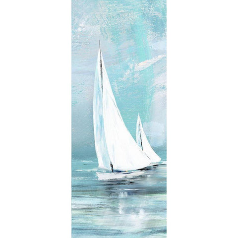 Soft Sail II Black Modern Wood Framed Art Print with Double Matting by Knutsen, Conrad