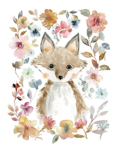 Flowers and Black Ornate Wood Framed Art Print with Double Matting by Robinson, Carol