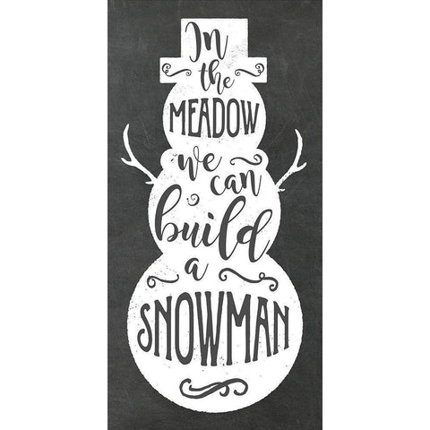 Build A Snowman Black Modern Wood Framed Art Print by Murray, Amanda