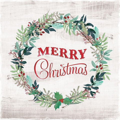Merry Christmas White Modern Wood Framed Art Print by Murray, Amanda
