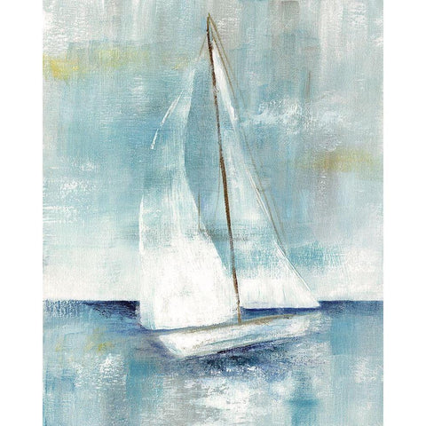 Come Sailing I White Modern Wood Framed Art Print by Nan