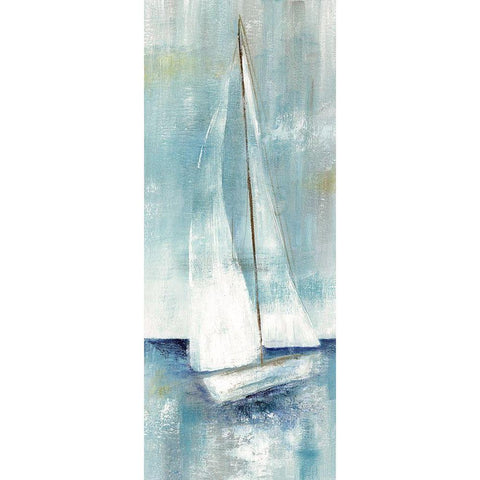 Simply Sailing II White Modern Wood Framed Art Print by Nan