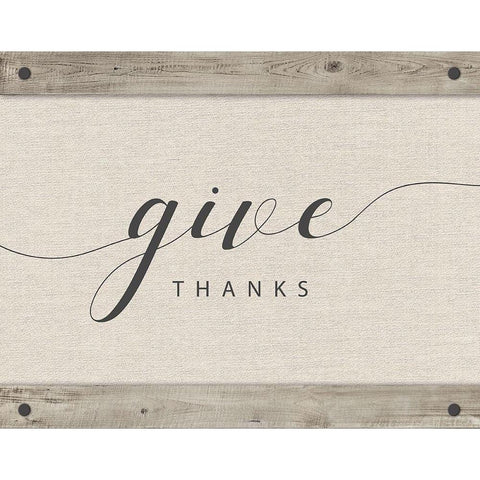 Give Thanks Black Modern Wood Framed Art Print with Double Matting by Murray, Amanda