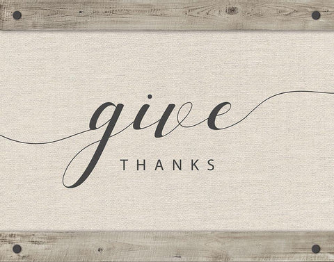 Give Thanks Black Ornate Wood Framed Art Print with Double Matting by Murray, Amanda