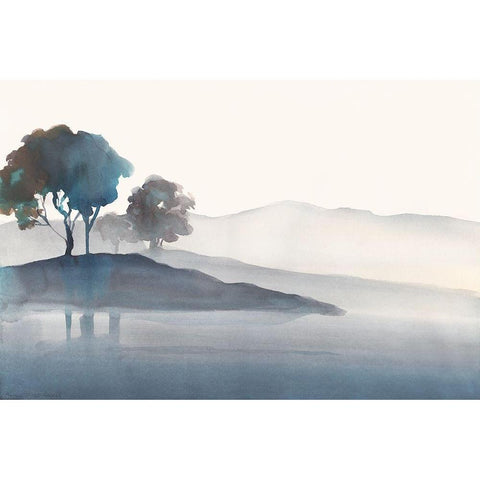 Serene Silhouette Gold Ornate Wood Framed Art Print with Double Matting by Troise Heidel, Theresa