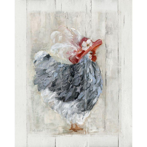 Sunday Best Hen Gold Ornate Wood Framed Art Print with Double Matting by Swatland, Sally