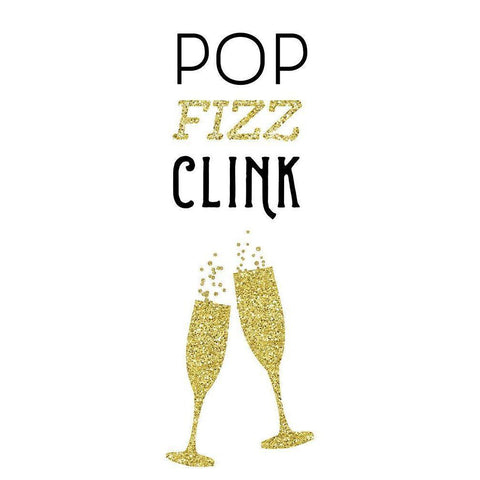 Pop Clink Fizz Gold Ornate Wood Framed Art Print with Double Matting by Murray, Amanda
