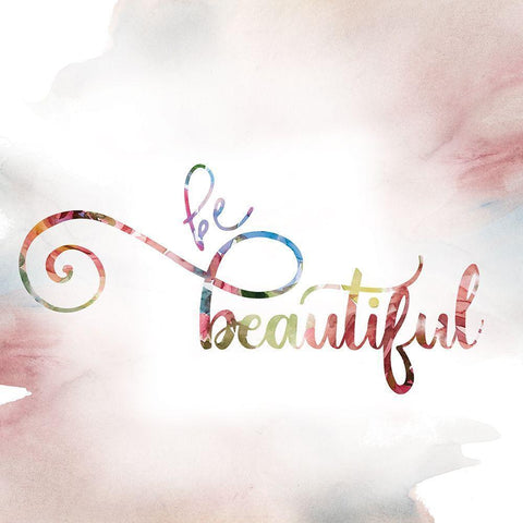 Be Beautiful Black Ornate Wood Framed Art Print with Double Matting by Robinson, Carol