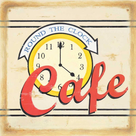 Round the Clock Black Modern Wood Framed Art Print by Alderson, Lisa