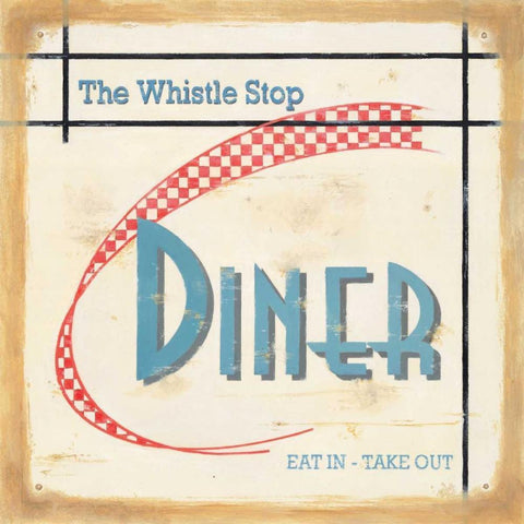 Whistle Stop Diner Black Ornate Wood Framed Art Print with Double Matting by Alderson, Lisa