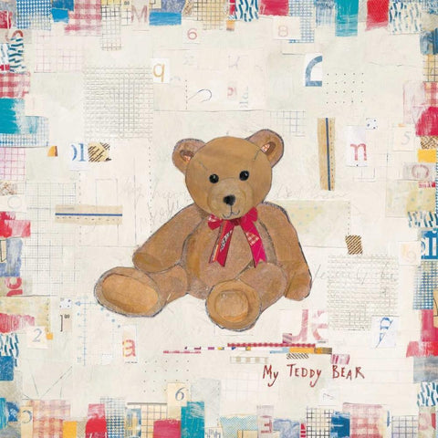 My Teddy Bear White Modern Wood Framed Art Print by Pope, Kate and Elizabeth