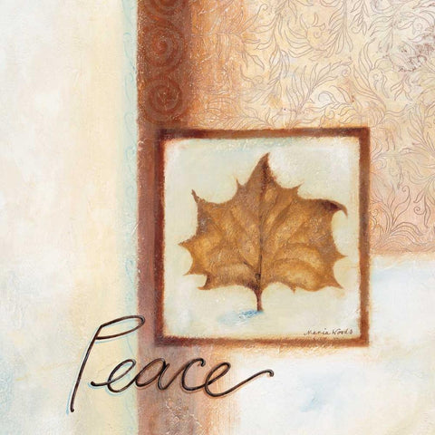 Peace White Modern Wood Framed Art Print with Double Matting by Woods, Maria