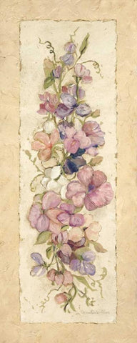 Sweetpeas for Annabelle I White Modern Wood Framed Art Print with Double Matting by Olson, Charlene