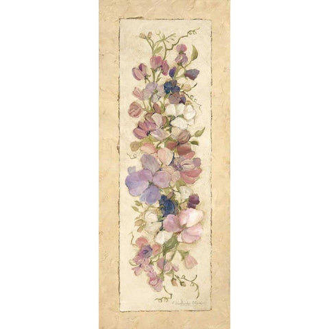 Sweetpeas for Annabelle II Black Modern Wood Framed Art Print with Double Matting by Olson, Charlene