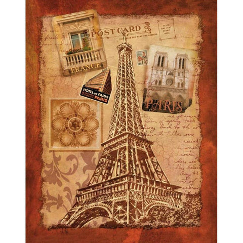 Memories of Paris Black Modern Wood Framed Art Print with Double Matting by Knutsen, Conrad