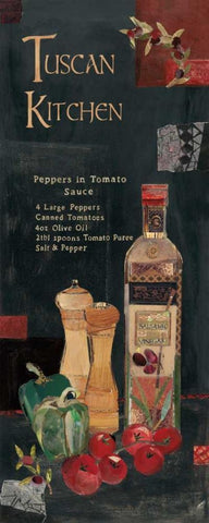 Peppers in Tomato Sauce White Modern Wood Framed Art Print with Double Matting by Pope, Kate and Elizabeth