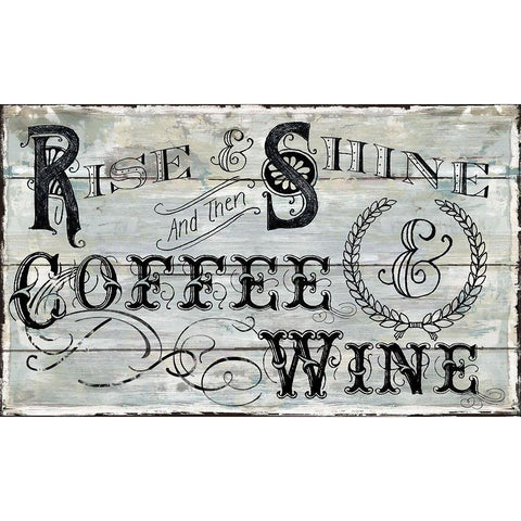 Rise Shine Wine White Modern Wood Framed Art Print by Robinson, Carol