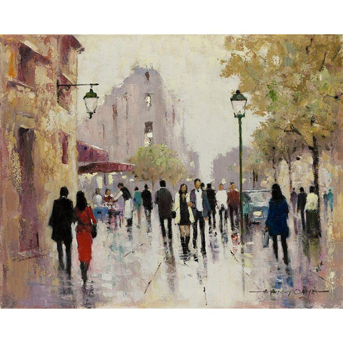 Paris Afternoon I Black Modern Wood Framed Art Print with Double Matting by Orme, E. Anthony