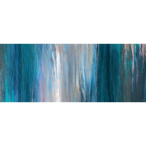 Falling Blue White Modern Wood Framed Art Print by Butler, John