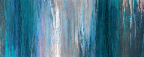Falling Blue White Modern Wood Framed Art Print with Double Matting by Butler, John