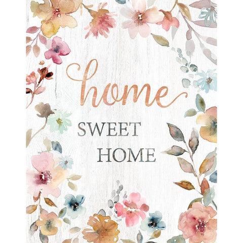 Home Sweet Home Black Modern Wood Framed Art Print with Double Matting by Robinson, Carol