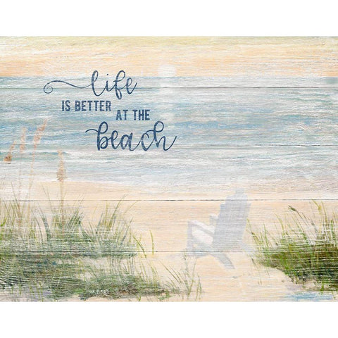 Life is Better Gold Ornate Wood Framed Art Print with Double Matting by Swatland, Sally