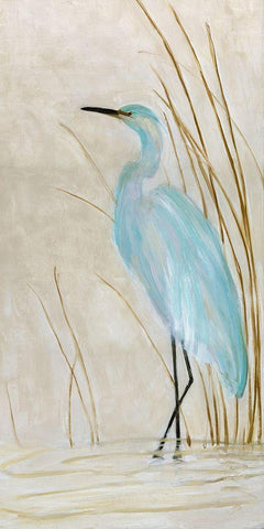 Soft Egret II Black Ornate Wood Framed Art Print with Double Matting by Swatland, Sally