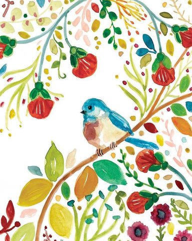 Morning Song II Black Ornate Wood Framed Art Print with Double Matting by Robinson, Carol