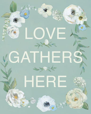 Love Gathers Black Ornate Wood Framed Art Print with Double Matting by Swatland, Sally