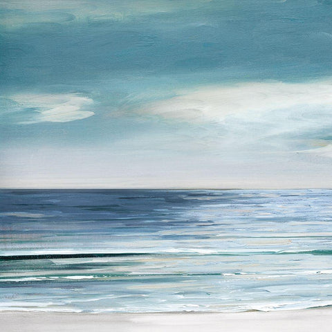 Blue Silver Shore - Detail I Black Modern Wood Framed Art Print with Double Matting by Swatland, Sally