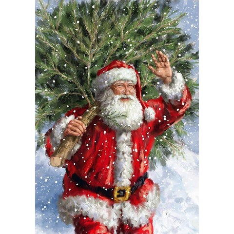 Christmas Tree Farm Gold Ornate Wood Framed Art Print with Double Matting by Corti, Marcello