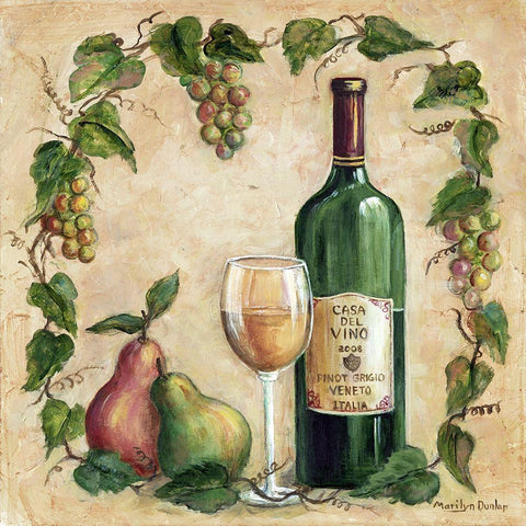 Casa Del Vino White Modern Wood Framed Art Print by Dunlap, Marilyn