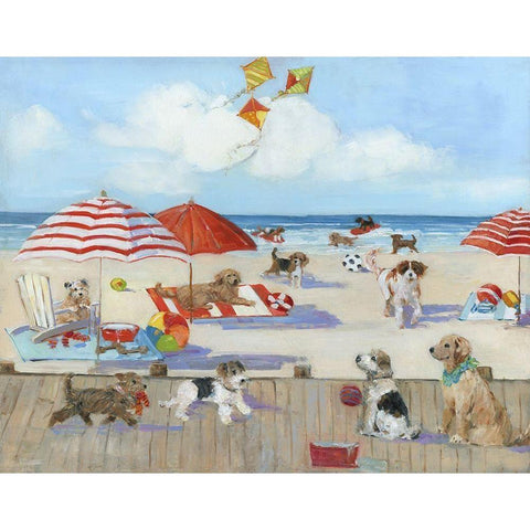 Beach Bark Park II Black Modern Wood Framed Art Print by Swatland, Sally