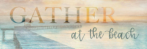 Gather at White Modern Wood Framed Art Print with Double Matting by Calascibetta, Mike