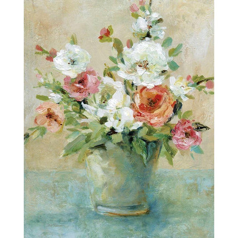 Sun Drenched Bouquet White Modern Wood Framed Art Print by Robinson, Carol