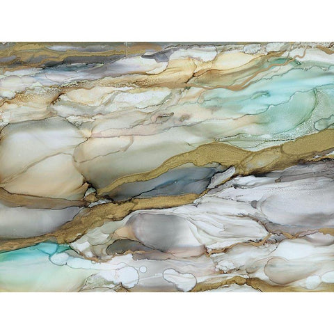 Marbled Glass II Black Modern Wood Framed Art Print with Double Matting by Robinson, Carol