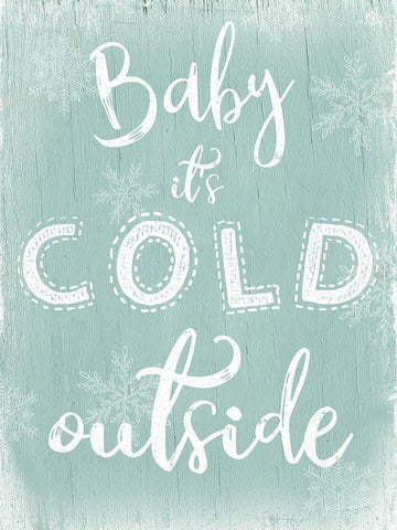 Cold Outside White Modern Wood Framed Art Print with Double Matting by CAD Designs